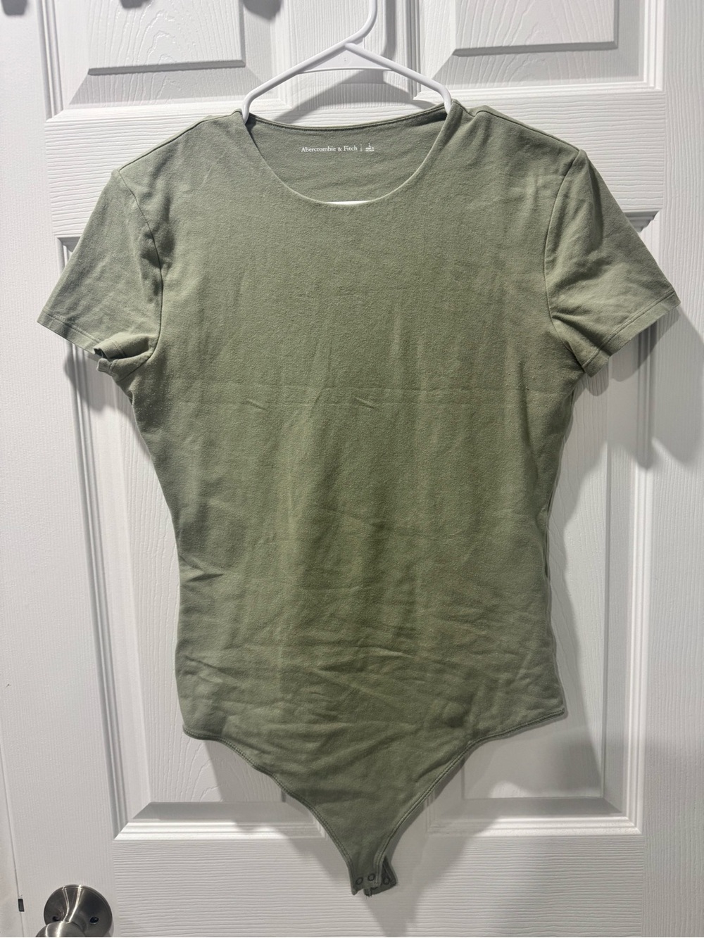 Abercrombie & Fitch Olive Green Short-Sleeve Bodysuit